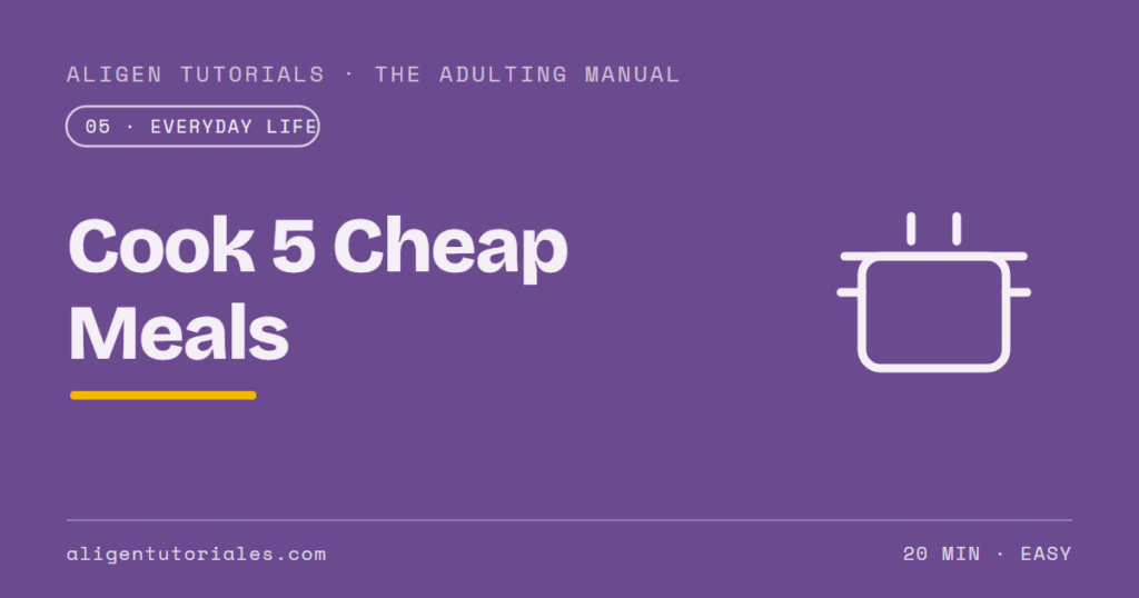 Cook 5 Cheap Meals With Almost No Skill