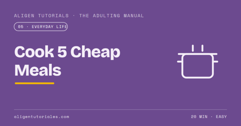 Cook 5 Cheap Meals With Almost No Skill