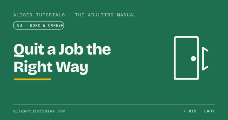 How to Quit a Job the Right Way
