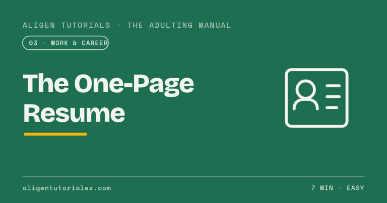 The One-Page Resume People Actually Read